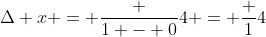 \Delta x = \frac {1 - 0}4 = \frac 14
