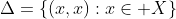 \Delta=\{(x,x):x\in X\}
