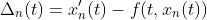 \Delta_n(t)=x_n'(t)-f(t,x_n(t))