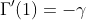 \Gamma'(1)=-\gamma