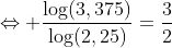 \Leftrightarrow \frac{\log(3,375)}{\log(2,25)}=\frac{3}{2}