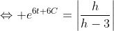 \Leftrightarrow e^{6t+6C}=\left|\frac{h}{h-3}\right|