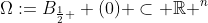 \Omega:=B_{\frac{1}{2} } (0) \subset \mathbb{R} ^n