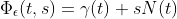 \Phi_{\epsilon}(t,s)=\gamma(t)+sN(t)