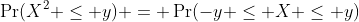 \Pr(X^2 \leq y) = \Pr(-y \leq X \leq y)