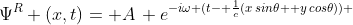 \Psi^{R} (x,t)= A\, e^{-i\omega (t- \frac{1}{c}(x\,sin\theta +y\,cos\theta)) }