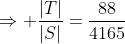 \Rightarrow \frac{|T|}{|S|}=\frac{88}{4165}