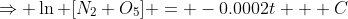 \Rightarrow \ln [N_2 O_5] = -0.0002t + C