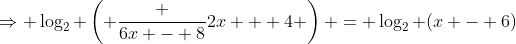 \Rightarrow \log_2 \left( \frac {6x - 8}{2x + 4} \right) = \log_2 (x - 6)