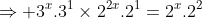 \Rightarrow 3^x.3^1\times2^{2x}.2^1=2^x.2^2