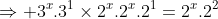 \Rightarrow 3^x.3^1\times2^x.2^x.2^1=2^x.2^2