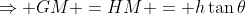 \Rightarrow GM =HM = h\tan\theta