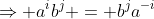 \Rightarrow a^ib^j = b^ja^{-i}