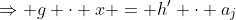\Rightarrow g \cdot x = h^\prime \cdot a_j