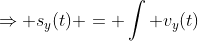 \Rightarrow s_y(t) = \int v_y(t)~dt = -16t^2 + v_{y_0}t + D