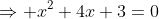 \Rightarrow x^2+4x+3=0