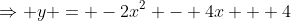 \Rightarrow y = -2x^2 - 4x + 4