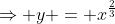 \Rightarrow y = x^{\frac23}