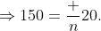 \Rightarrow150=\frac n{20}.