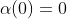 \alpha(0)=0