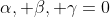 \alpha, \beta, \gamma=0