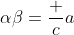 \alpha\beta=\frac ca
