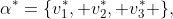 \alpha^*=\{v_1^*, v_2^*, v_3^* \},