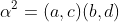 \alpha^2=(a,c)(b,d)