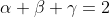 \alpha+\beta+\gamma=2