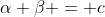 \alpha \beta = c