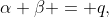 \alpha \beta = q,