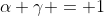 \alpha \gamma = 1