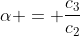 \alpha = \frac{c_3}{c_2}