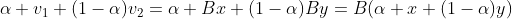 \alpha v_1+(1-\alpha)v_2=\alpha Bx+(1-\alpha)By=B(\alpha x+(1-\alpha)y)