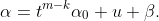 \alpha=t^{m-k}\alpha_0 u \beta.