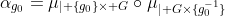 \alpha_{g_0}=\mu_{\mid \{g_0\}\times G}\circ\mu_{\mid G\times\{g_0^{-1}\}}