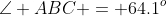 \angle ABC = 64.1^o
