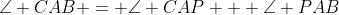 \angle CAB = \angle CAP + \angle PAB