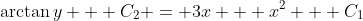 \arctan{y} + C_2 = 3x + x^2 + C_1