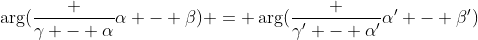 \arg(\frac {\gamma - \alpha}{\alpha - \beta}) = \arg(\frac {\gamma' - \alpha'}{\alpha' - \beta'})