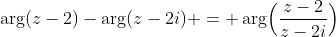 \arg(z-2)-\arg(z-2i) = \arg\Bigl(\frac{z-2}{z-2i}\Bigr)