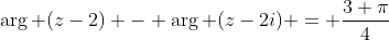\arg (z-2) - \arg (z-2i) = \frac{3 \pi}{4}