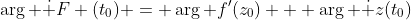 \arg \dot F (t_0) = \arg f'(z_0) + \arg \dot z(t_0)