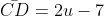 \bar{CD}=2u-7