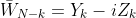 \bar{W}_{N-k}=Y_k-iZ_k