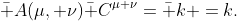 \bar A(\mu, \nu)\bar C^{\mu \nu}=\bar k =k.