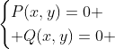 \begin{cases}P(x,y)=0 \\ Q(x,y)=0 \end{cases}