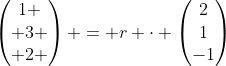 \begin{pmatrix}1 \\ 3 \\ 2 \end{pmatrix} = r \cdot \begin{pmatrix}2\\1\\-1\end{pmatrix}