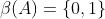 \beta(A)=\{0,1\}~,~\beta(C)=\{1,2\}~\&~\beta(A\cap C)=\emptyset