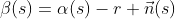 \beta(s)=\alpha(s)-r \vec{n}(s)